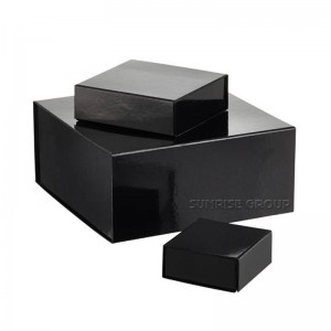 Black Printing Paper Cardboard Packaging Apparel Shopping Gift Packing Box